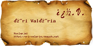 Őri Valéria névjegykártya
